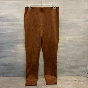 LOFT Faux Brown Suede‎ Straight Leg Pants Small New with Tags
